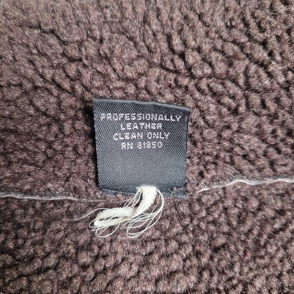 Express Jacket Women Small Brown Suede Leather Sherpa Lined Zip Stand Collar 90s - Picture 10 of 13